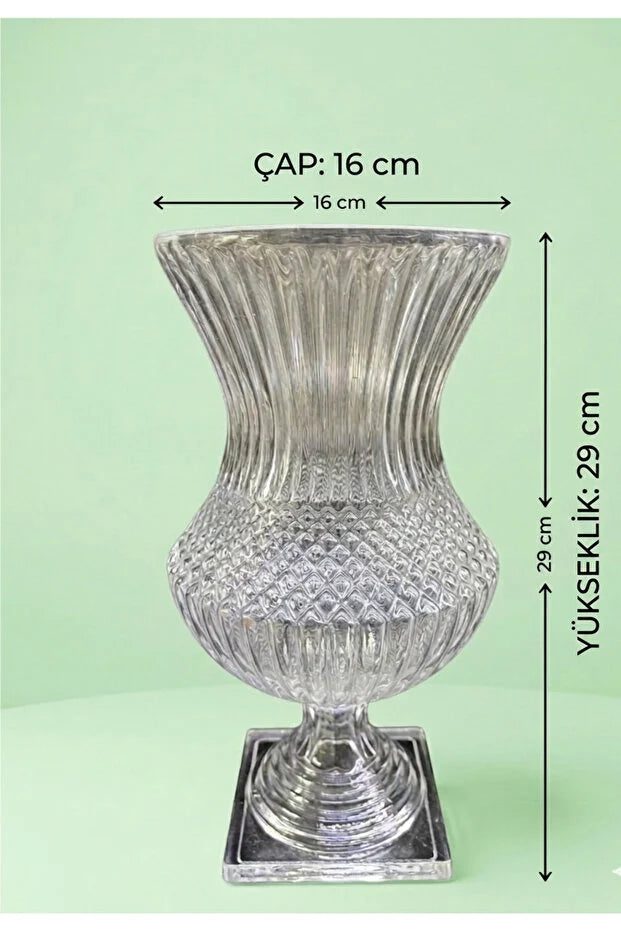 Cam Kristal Vazo - Boy30 cm - Çap 15 cm